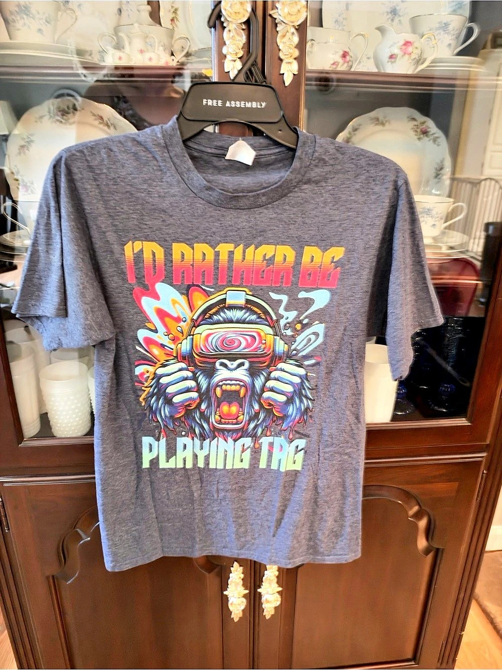 Port & Company Fan Favorite Tee - I'd Rather Be Playing Tag Gorilla Graphic